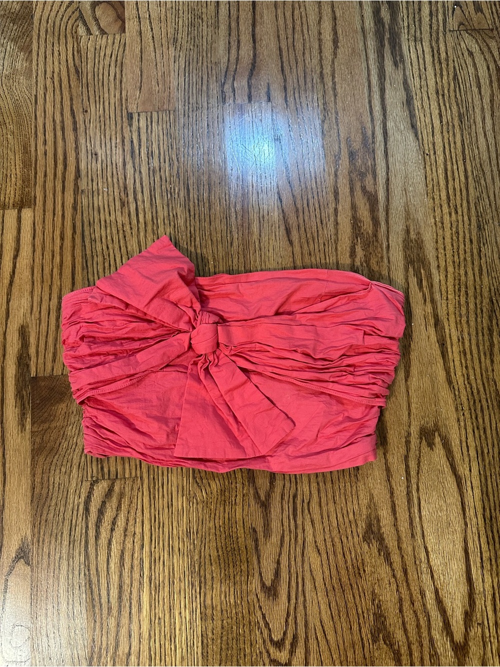 Hausen Bow Crop Top Hot Pink